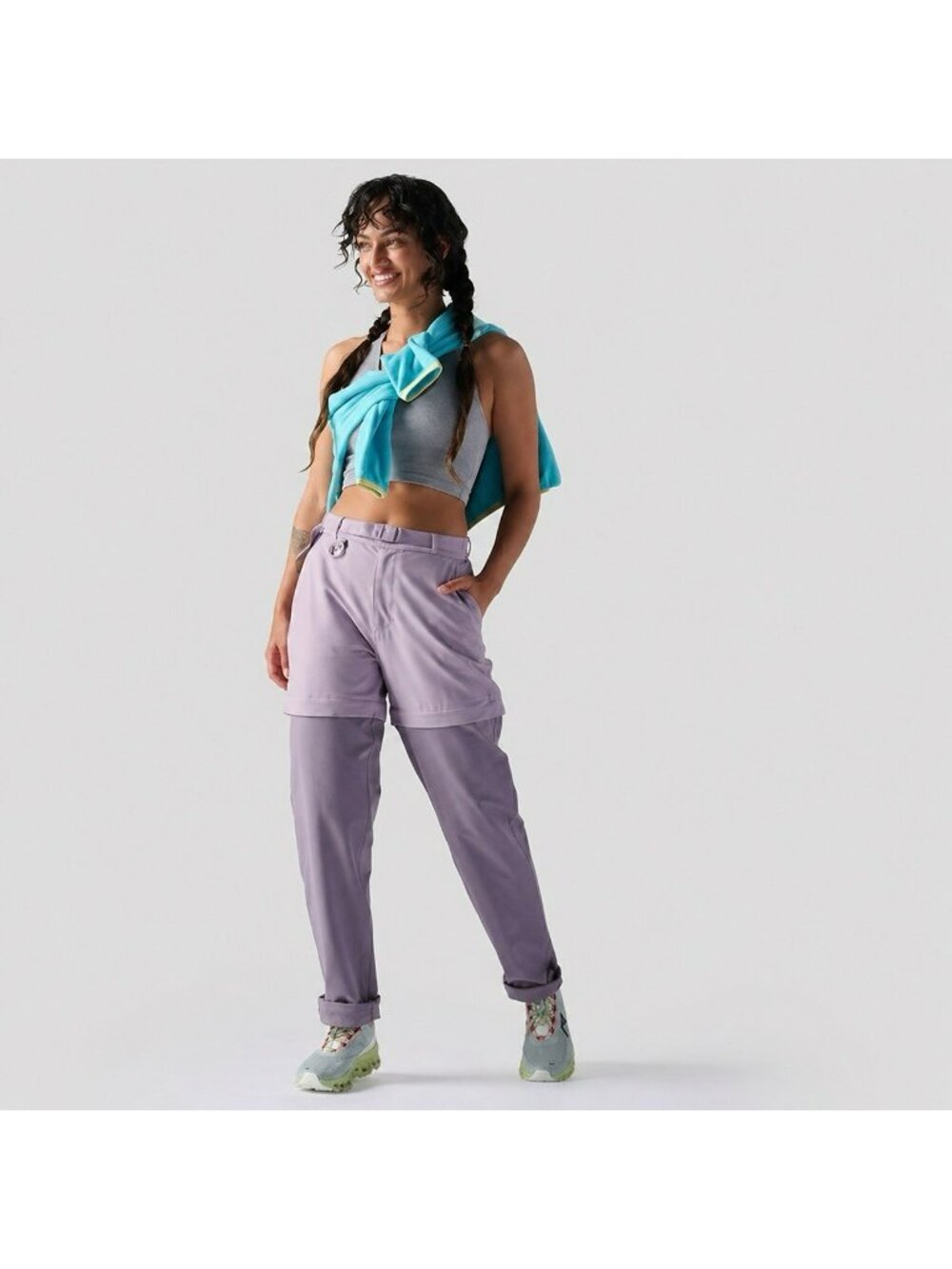 Backcountry Hiking Outdoor Wander Zip Off Convertible Pants Womens M Lavender